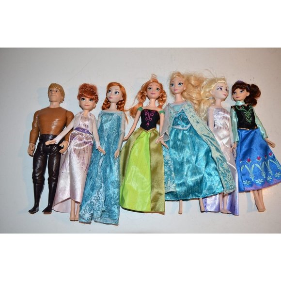 Disney Toys Disney Frozen Barbie Dolls 7 Pc Lot Elsa Anna Kristoff